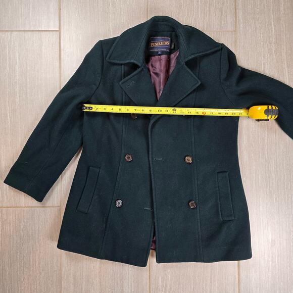 Pendleton Womens Double-breasted Wool Pea Coat Teal Size 6 - Picture 4 of 10